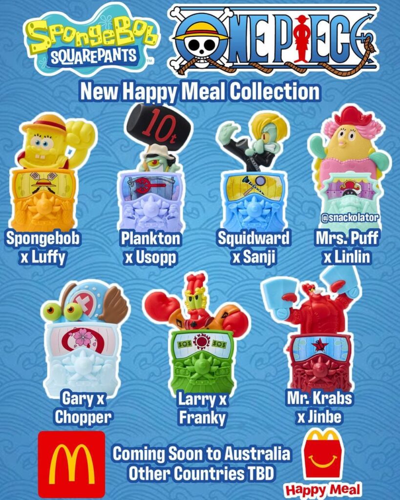 McDonald’s представив Happy Meal із SpongeBob та One Piece: усі 12 іграшок і чи будуть вони в Україні