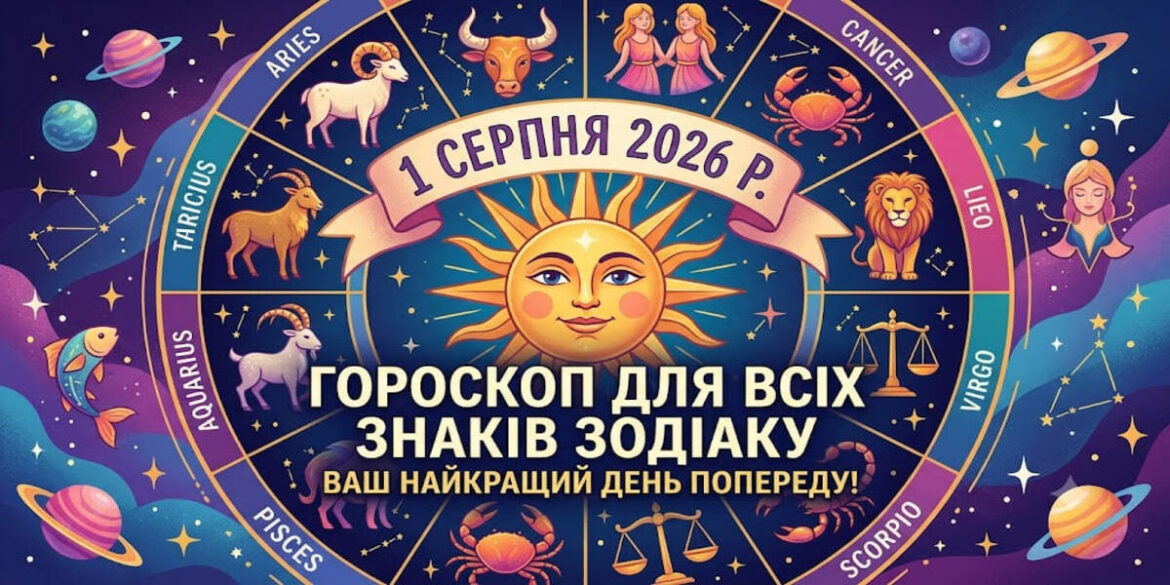Гороскоп на 1 серпня 2026 року для всіх знаків зодіаку: що принесе ця субота