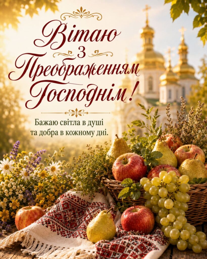 Привітання з Яблучним Спасом 2026: красиві СМС, короткі побажання, листівки, картинки та GIF