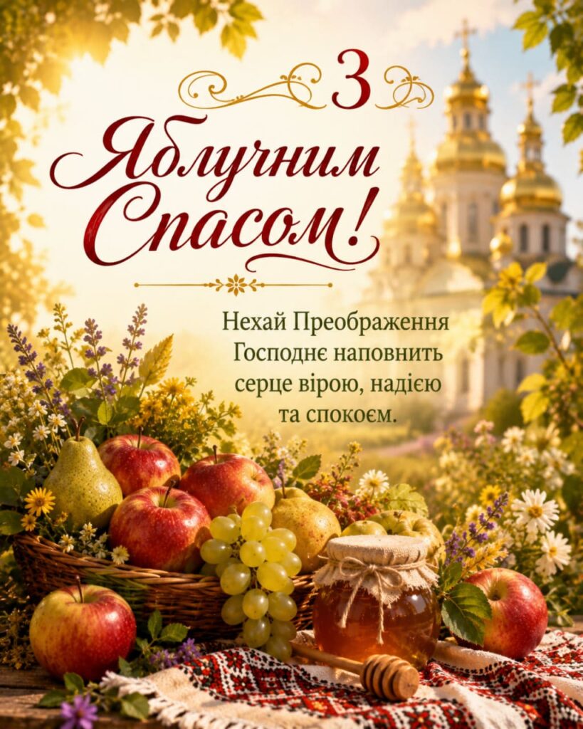 Привітання з Яблучним Спасом 2026: красиві СМС, короткі побажання, листівки, картинки та GIF