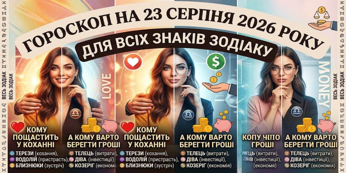 Гороскоп на 23 серпня 2026 року для всіх знаків Зодіаку: кому пощастить у коханні, а кому варто берегти гроші