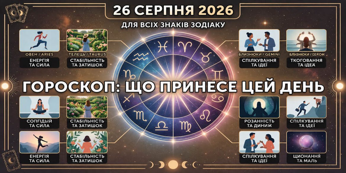 Гороскоп на 26 серпня 2026 року для всіх знаків Зодіаку: що принесе цей день