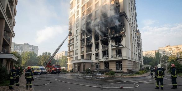 У Києві загорівся ЖК «Місто квітів» під час атаки: що відбувається на місці
