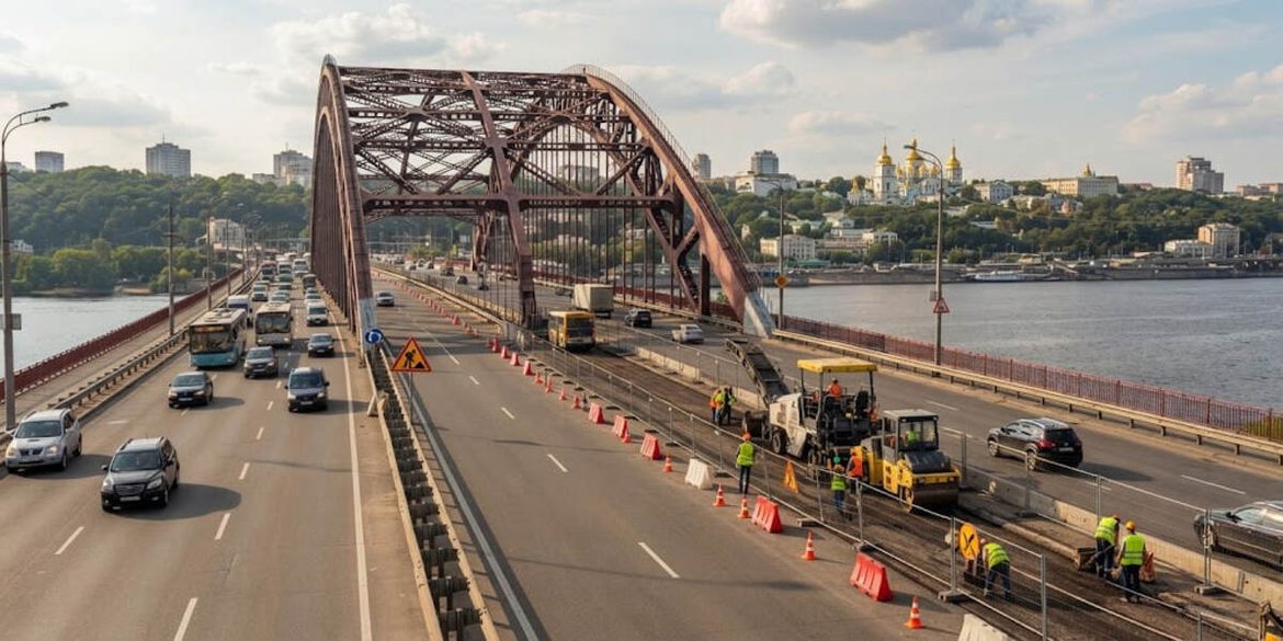 На мосту Патона звужують рух до 7 вересня: де залишаться відкриті смуги