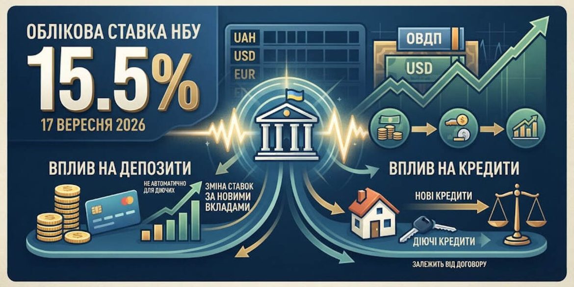 НБУ оголосить рішення щодо облікової ставки 11 вересня: що це означає для депозитів і кредитів