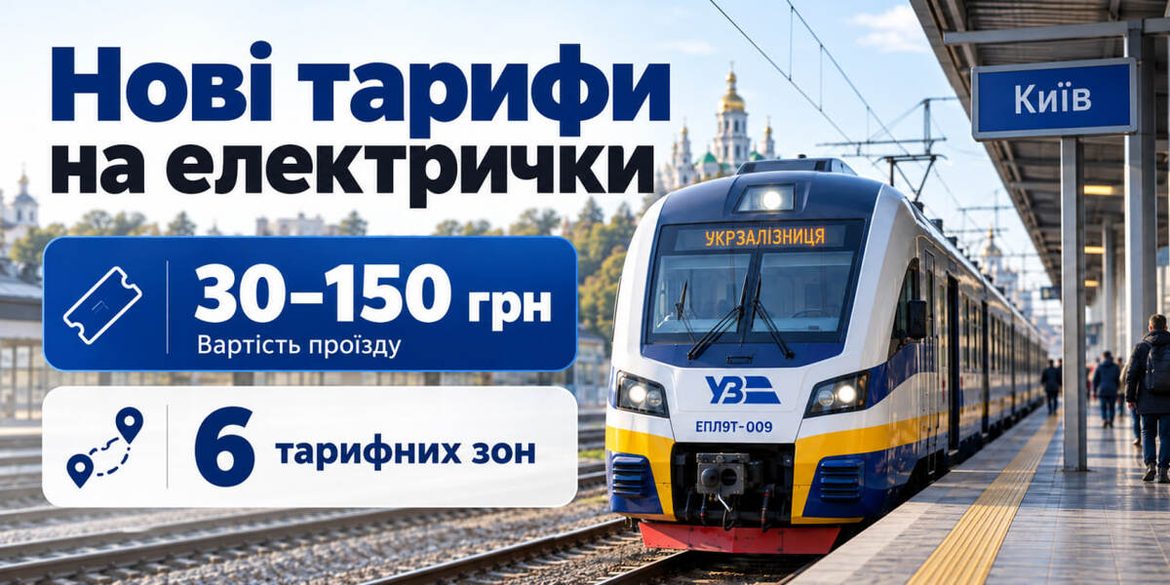 Нові тарифи на електрички: скільки коштує проїзд у шести зонах і де система вже діє