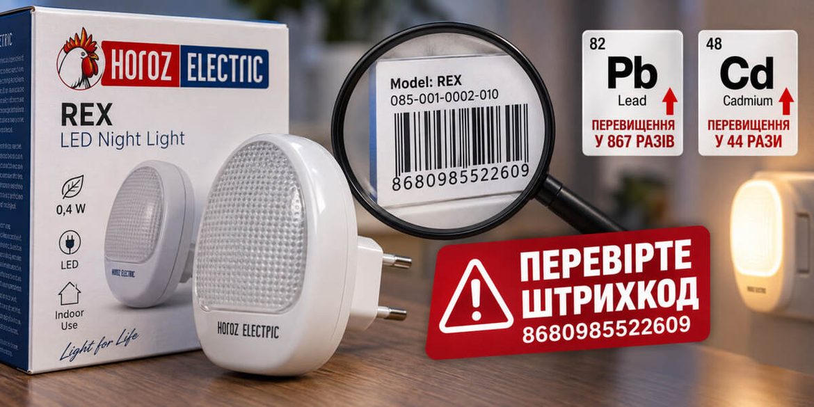 У нічнику Horoz Electric виявили перевищення свинцю й кадмію: як перевірити модель за штрихкодом