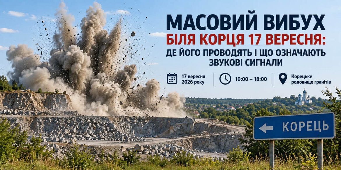 Масовий вибух біля Корця 17 вересня: де його проводять і що означають звукові сигнали