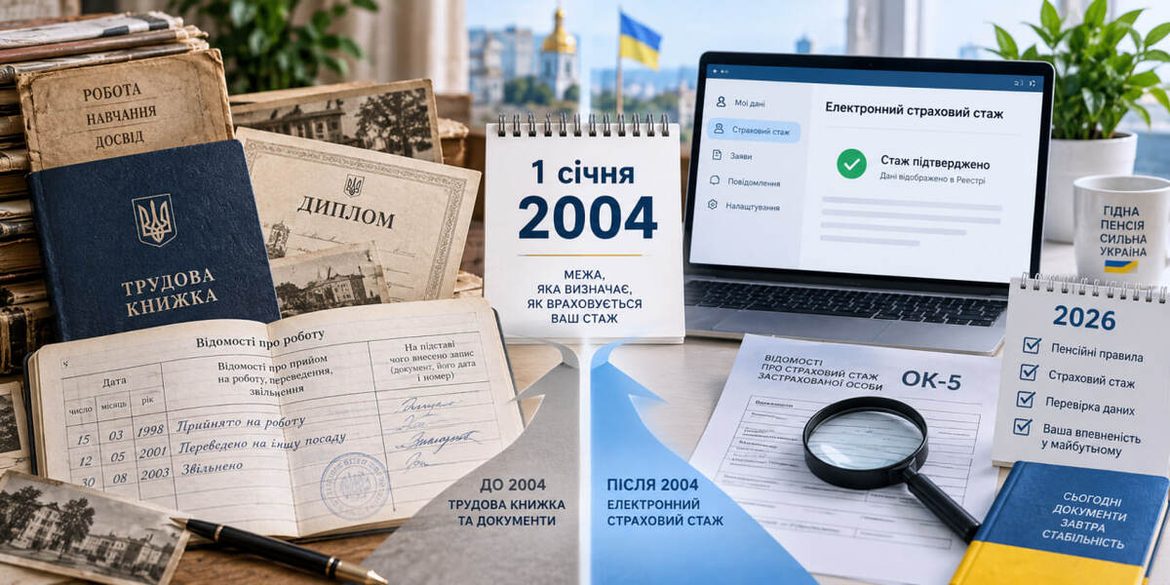 Трудовий і страховий стаж у 2026 році: які роки зарахують до пенсії і чому важлива дата 1 січня 2004 року