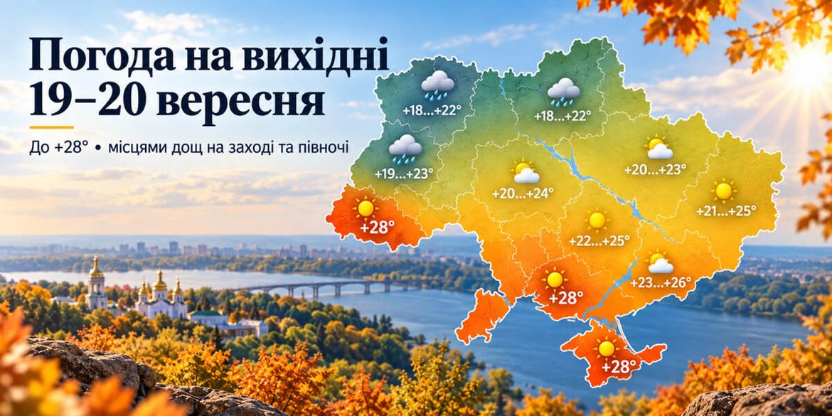 До +28° на вихідних: де 19–20 вересня буде найтепліше і де ще можливий дощ